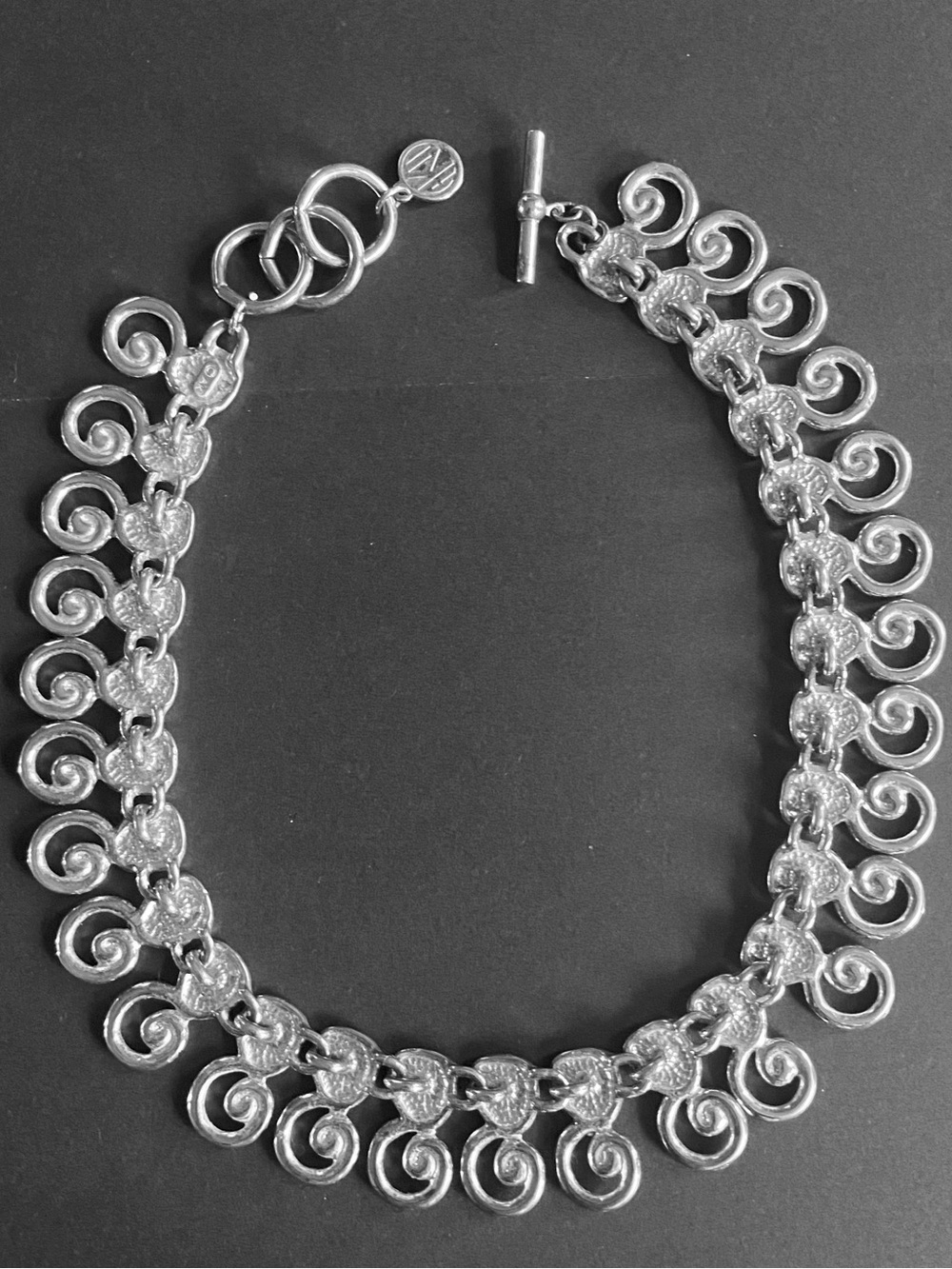 Anne Klein Retro Collection Chunky Swirl Design Statement Necklace Chocker Vtg